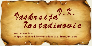 Vaskrsija Kostadinović vizit kartica